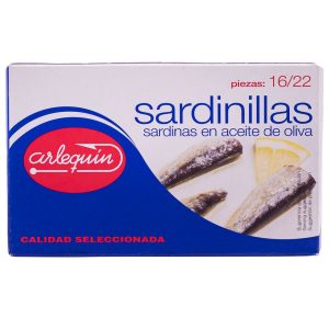 SARDINILLAS EN ACEITE DE OLIVA "ARLEQUÍN (16/22 piezas)